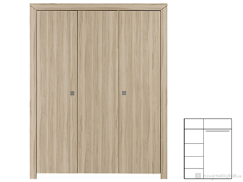 Šatníková skriňa BRW Mezo SZF3D/21/16