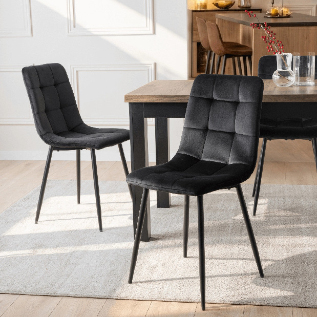 Jedálenská stolička Permite (čierna) 