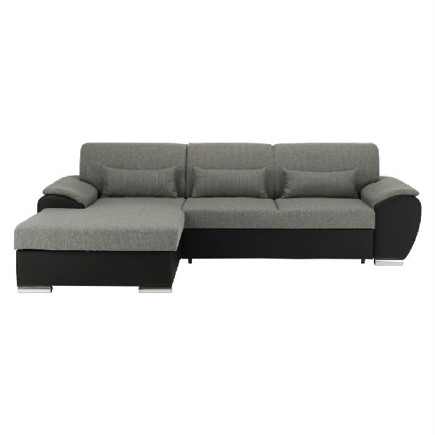 Rohová sedačka Emma malá (čierna + sivá) (L)