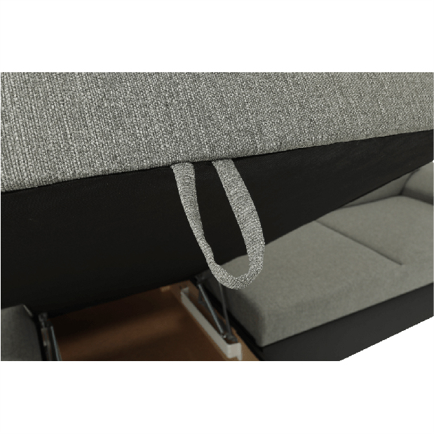 Rohová sedačka Emma malá (čierna + sivá) (L)