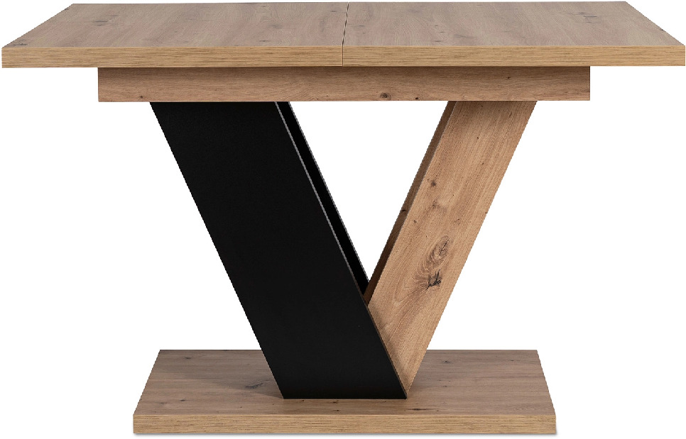 Rozkladací jedálenský stôl Comentado (dub artisan + čierna) (pre 4-6 osôb)