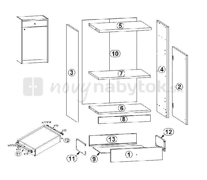 Skrinka BRW Lendi KOM1D1S