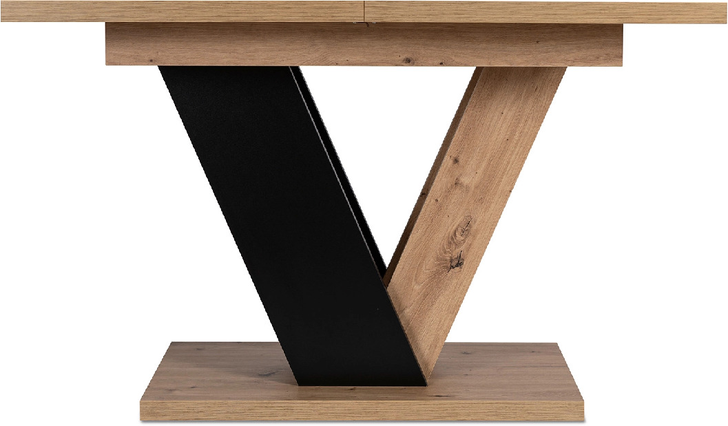 Rozkladací jedálenský stôl Comentado (dub artisan + čierna) (pre 4-6 osôb)