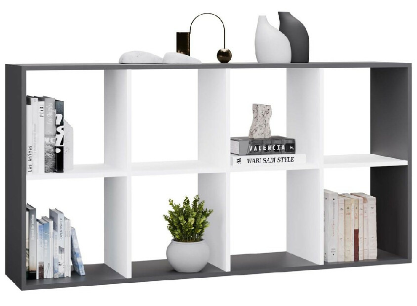 Regál Metros 4 (antracit + biela)