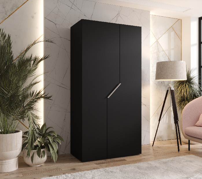 Šatníková skriňa Alaris 1 100 (čierna + kašmír)