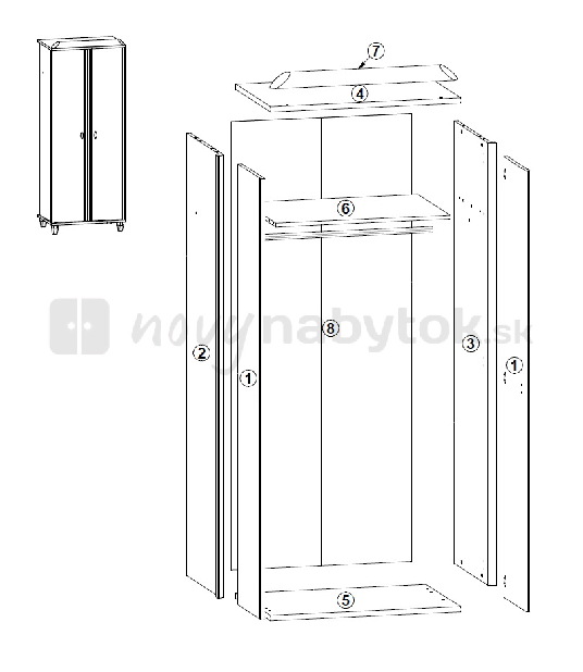 Šatníková skriňa BRW MALGOSKA A 20/8