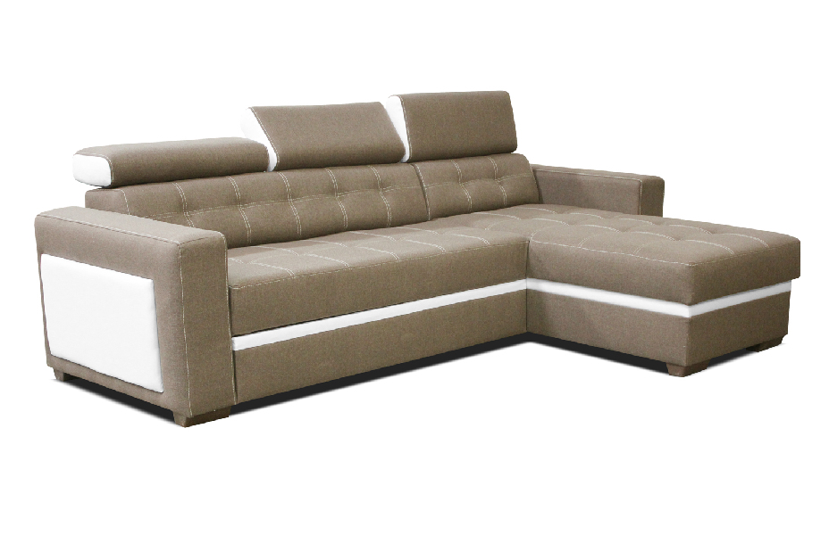 Rohová sedačka Felix (hnedá + biela) (P)