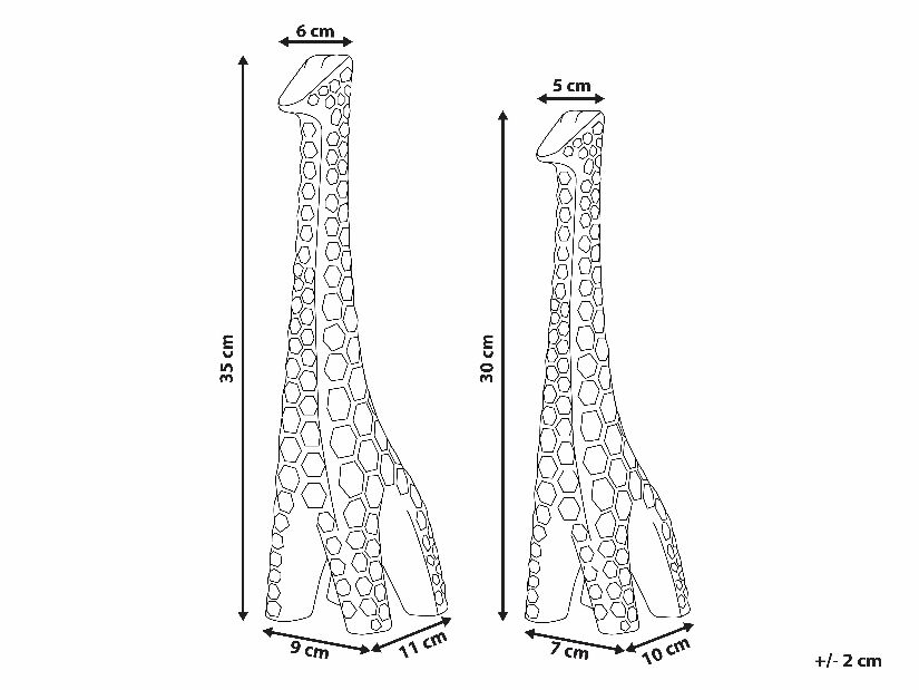 Set 2 ks. dekoratívnych figúrok KASSEL (biela)