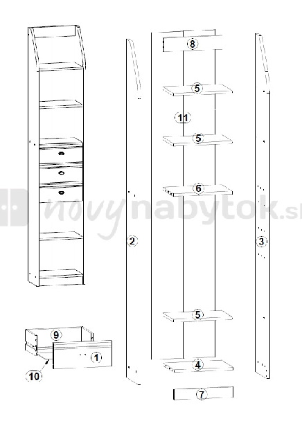 Regál BRW POP K3SO/19/4 