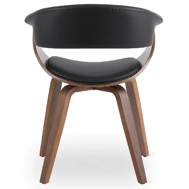 Jedálenská stolička Generosas 1 (čierna ekokoža + orech) 