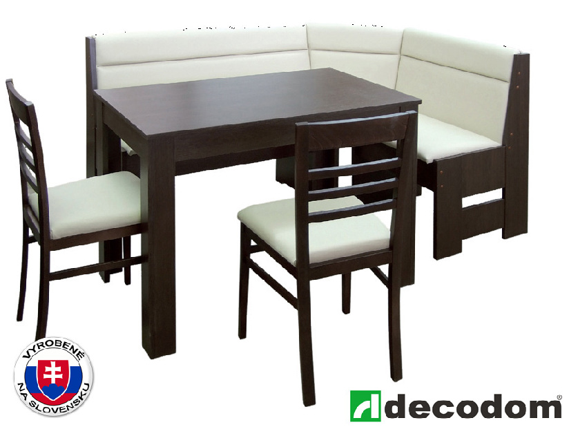 Jedálenský set Decodom Deco dub tmavý + hnedá (pre 5 osôb)